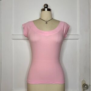 Pink scoop neck tee